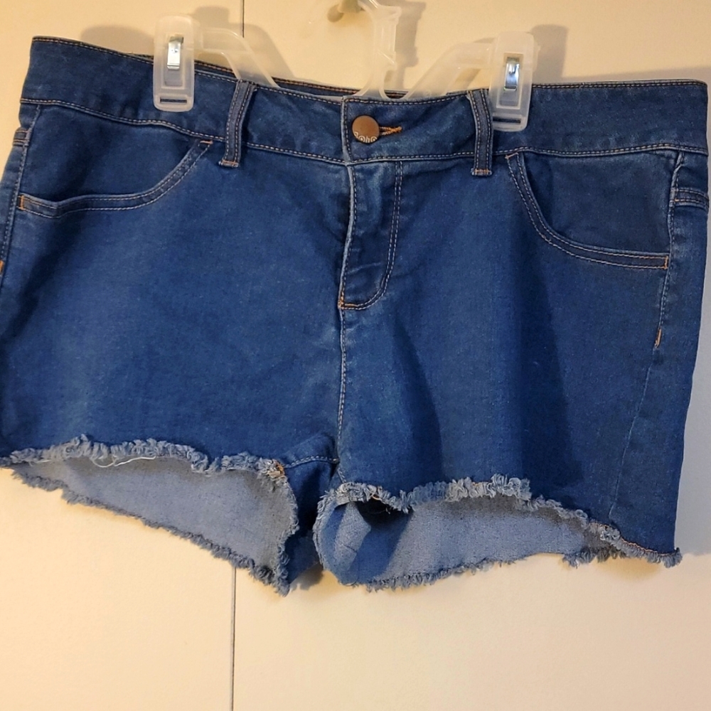 No Boudaries women's pull on Distress denim joggers elastic waist line size 17